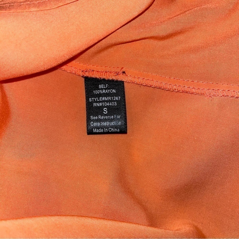 Blu Pepper Off Shoulders/Bell Peach Orange Sleeves Mini Dress Size Small - Picture 9 of 11